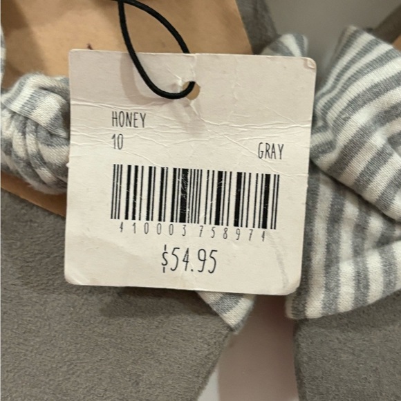 NWT Altar’d State CCOCCI Honey Gray White Stripe Knotted Block Heel Sandals 10 - Picture 5 of 8